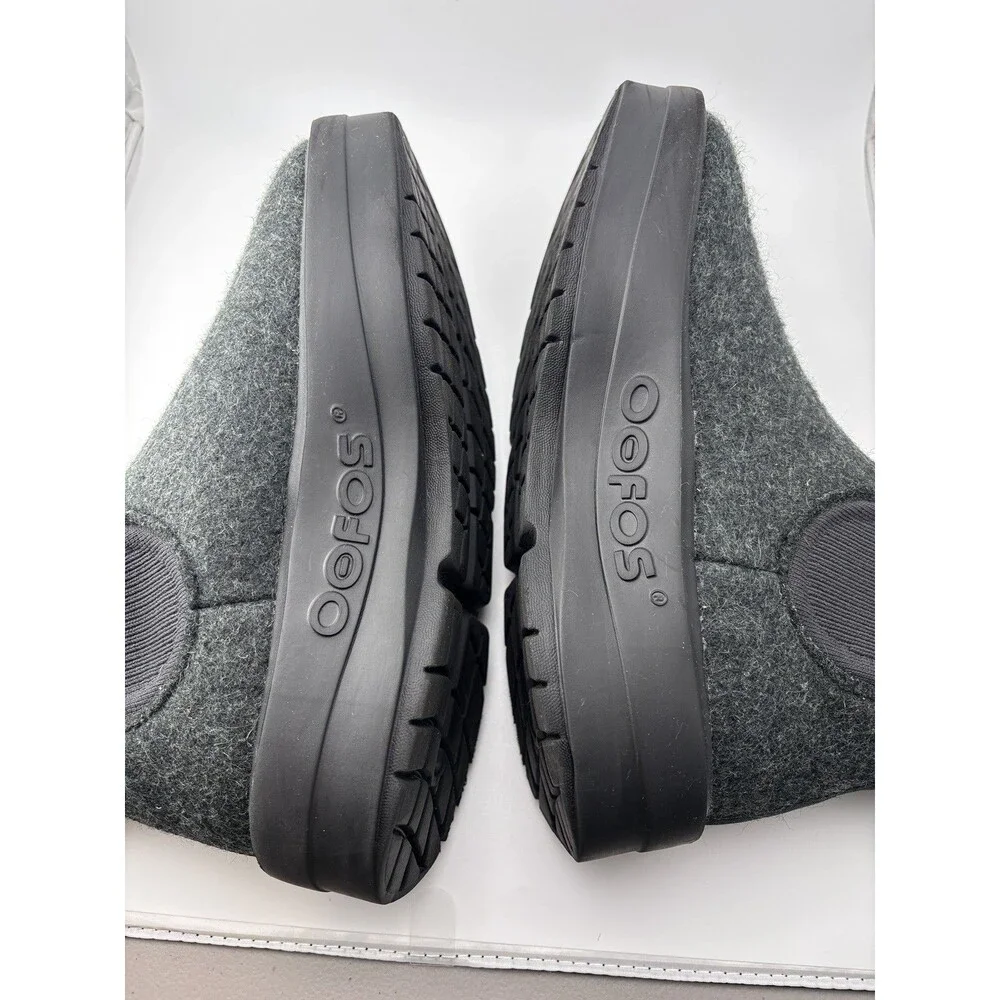 OOFOS Women's OOmega Londoner Boot W7 EU38 Charcoal Wool Blend